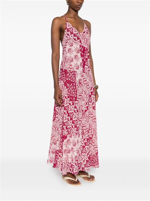 Abito donna Emme Marella lungo bandana rosso e rosa scollato EMME Marella | RADURA005